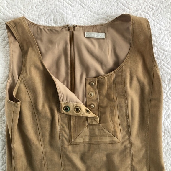Badgley Mischka Tan Sleevleless Wool Dress - Picture 6 of 9